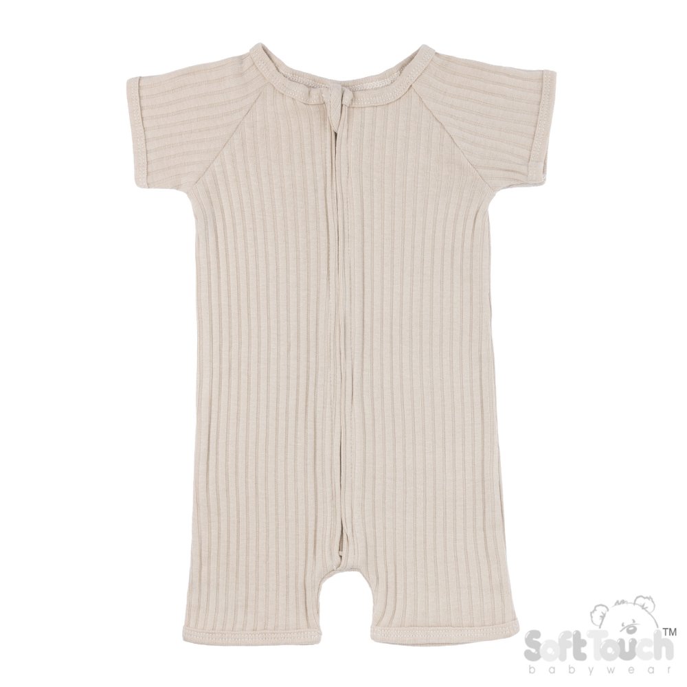 JS4600-BI: Biscuit Ribbed Jumpsuit (0-3 Months) JS4600-BI: Biscuit Ribbed Jumpsuit (0-3 Months)